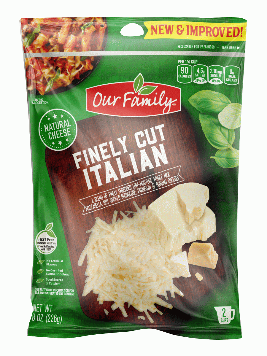 Our Family Fancy Shreds italian blend shredded cheese Full-Size Picture